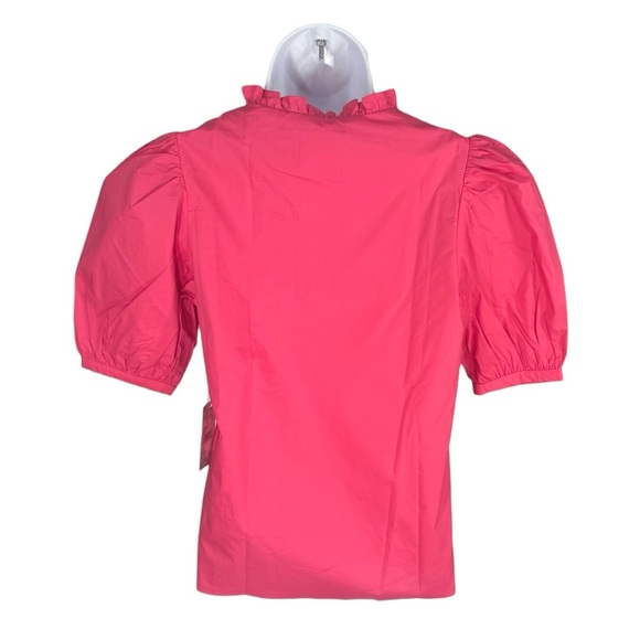 Hyacinth House Leigh Blouse Watermelon Pink Ruffle XXS NWT - Picture 6 of 9
